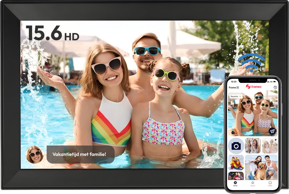 Digitale fotolijst met WiFi en Frameo App - 15.6 inch HD+ - Digitale - €128,99