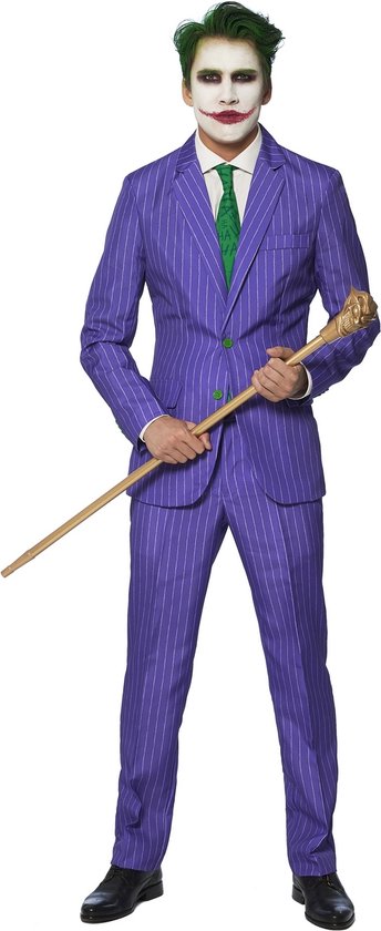 Suitmeister The Joker - Heren Pak - Halloween Kostuum - Verkleedkleding - Batman DC Comics - Paars - Maat S