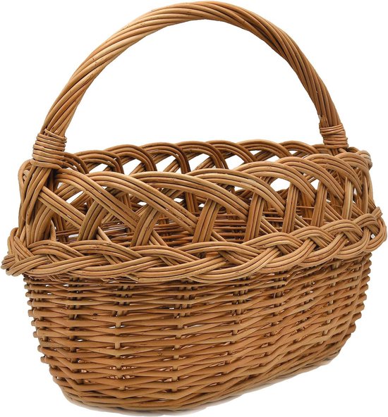 PM24 K12-014-SBW Rieten Mand Winkelmand Picknickmand Stevige Rotan Draagmand