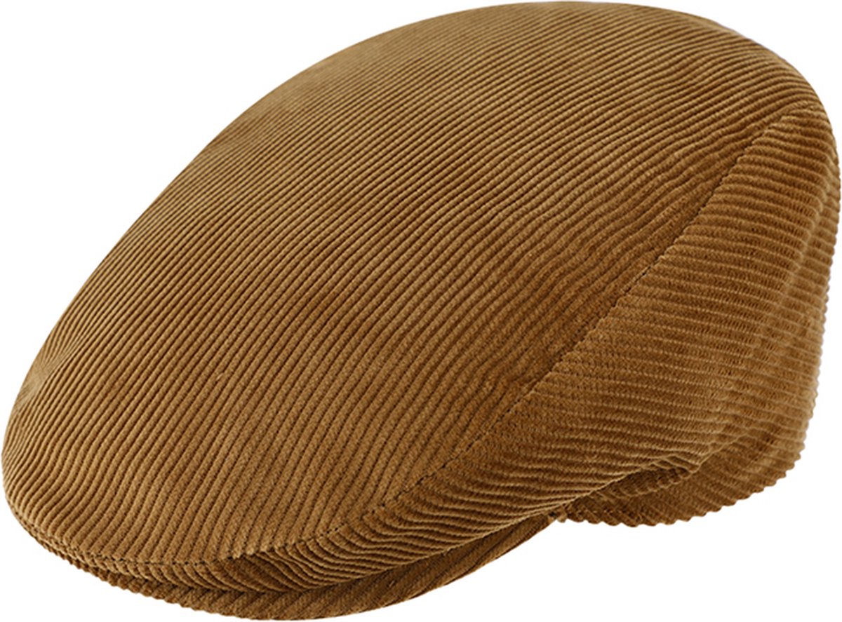 Flatcap met voering, Flatcap Fiebig Corduroy beige/camel maat 62