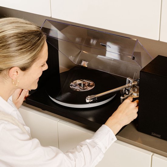 Lenco Platenspeler met Bluetooth - Twee externe Speakers - Ingebouwde Versterker - LS-500BK - Zwart — afbeelding 5