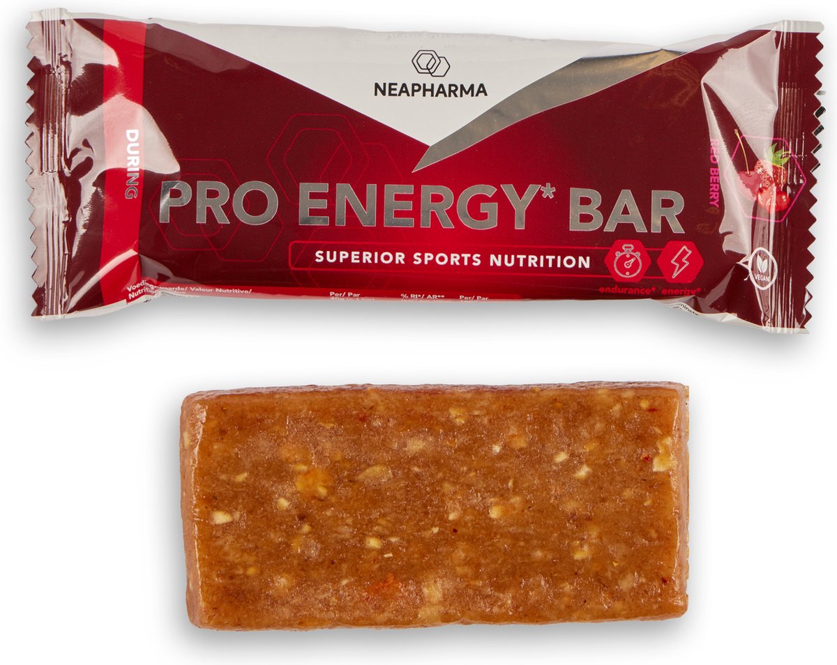 Goedkoopste Neapharma Pro Energie Bar rode vruchten - Energiereep - Powerbar - Laag in vet - per 12