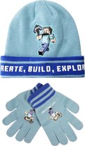 Minecraft muts en handschoenen Maat 54
