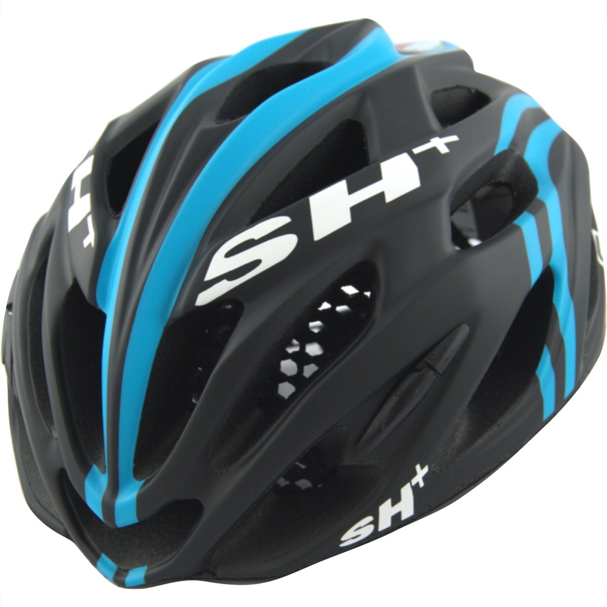 SH+ Fietshelm - SHABLI S-LINE - Unisex - Lichtgewicht 230 gram - 20 Ventilatiegaten - Gemaakt in Italië - Voor een hoofdomtrek van 55 tot en met 60 CM - Zwart Mat Blauw