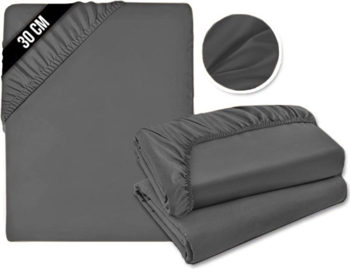 CRLYN® Matrasovertrek 180x200 - Hoeslaken - Matrashoes - Super Zacht - Grijs