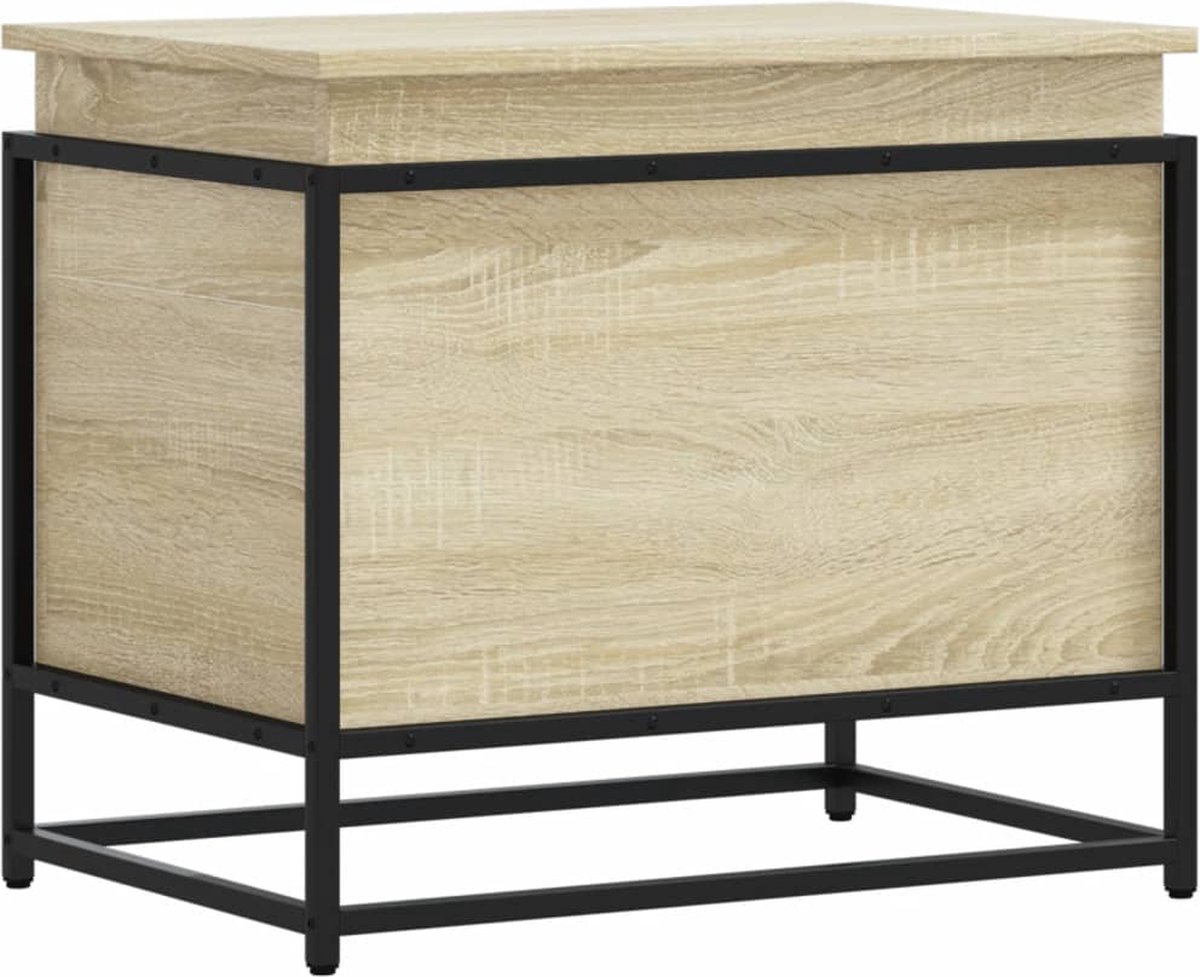 vidaXL - Opbergbox - met - deksel - 60x40x51,5 - cm - bewerkt - hout - sonoma - eiken