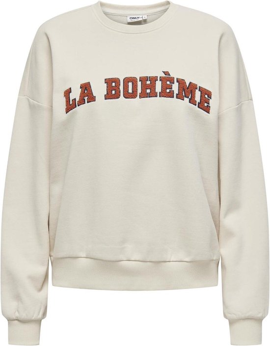 ONLY ONLTODDY L/S TERRY PRINT O-NECK SWT Dames Trui - Birch Boheme