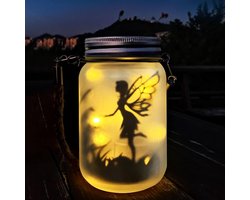 Lantaarn op zonne-energie, Mostof IP44, waterdicht, voor buiten, glazen pot, op zonne-energie, voor terras, gazon, feest, verlichting, tuin, decoratie (warm)