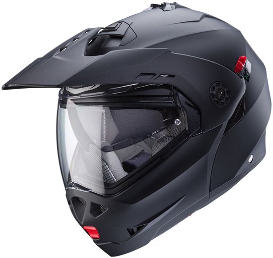 Caberg Tourmax systeemhelm - Enduro helm - Matzwart - Maat S - Met uniek los helmslot - Voorzien van Pinlock - Ingebouwd getint zonnevizier.