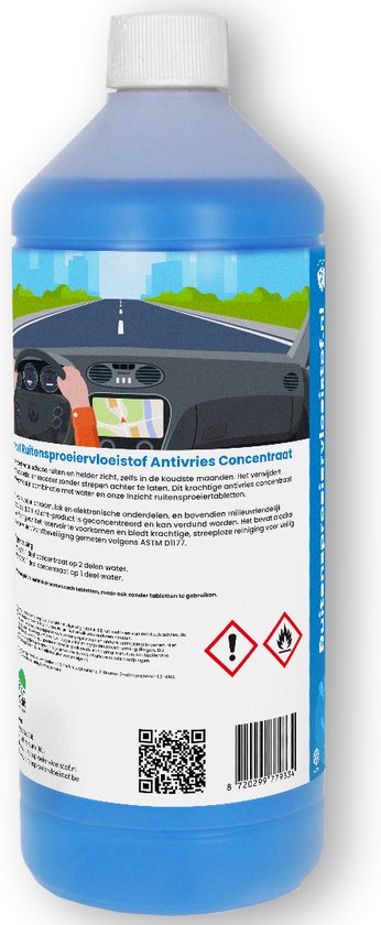 InZicht Ruitensproeiervloeistof Concentraat - winter antivries -40 - 1L Ook voor professioneel gebruik! krachtige reiniging. Maakt tot 5 Liter.