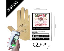 25 stuks originele gepersonaliseerde Kerstkaarten met kerstliedje ''vintage Kerstman'' | scan de Spotify code met mobiel | A6 formaat enkele kaarten zonder enveloppen | voorzien van eigen bedrijfsnaam, familie naam, tekst | bedrijven en particulieren