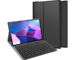 Cazy tablet Hoes met Toetsenbord geschikt voor Lenovo Tab P12 Pro - AZERTY Bluetooth Keyboard Case - Zwart