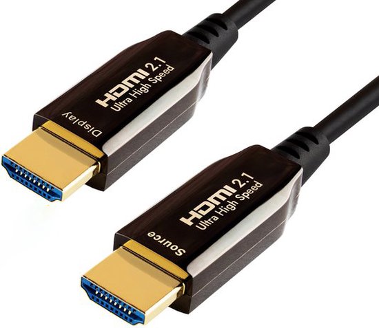 Qnected Actieve HDMI 2.1 kabel 10 meter - Ultra High Speed - 4K 120Hz & 144Hz, 8K 60Hz Ultra HD - PS5, Xbox Series X & S - Charcoal Black
