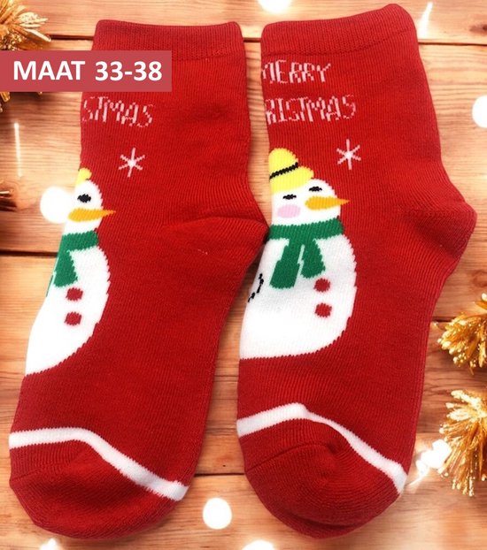 Chaussettes Noël - Kids - Taille 33-38 - Unisexe - Bonhomme de neige - Musthaves pour enfants