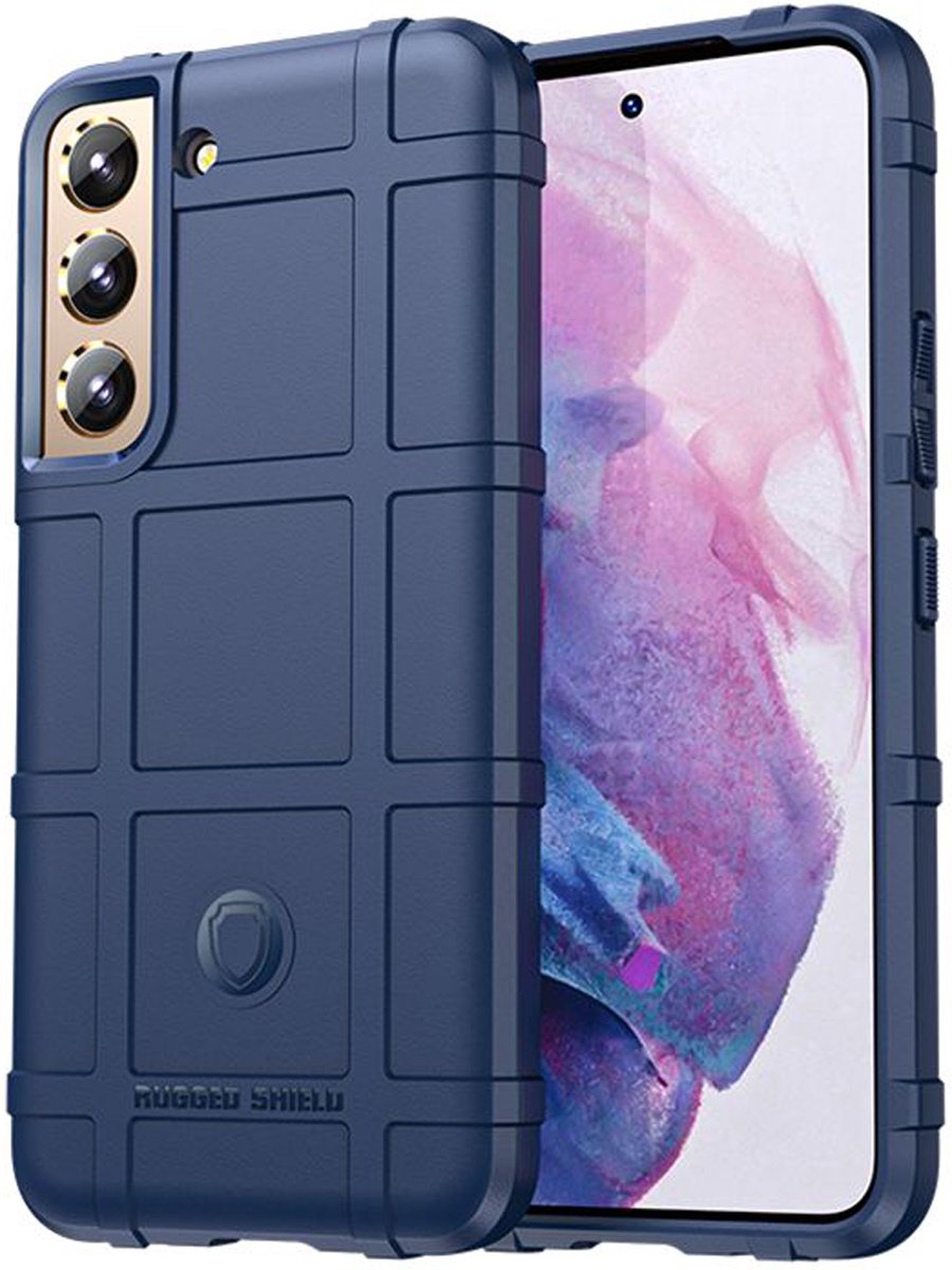 MobyDefend Hoesje - Geschikt voor Samsung Galaxy S23 - Rugged Shield TPU Backcover - Blauw