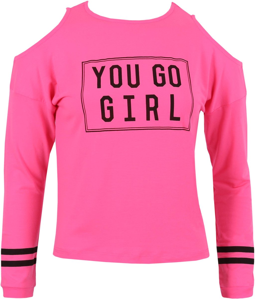 Roze uitgesneden schouderblouse YD ACTIVE