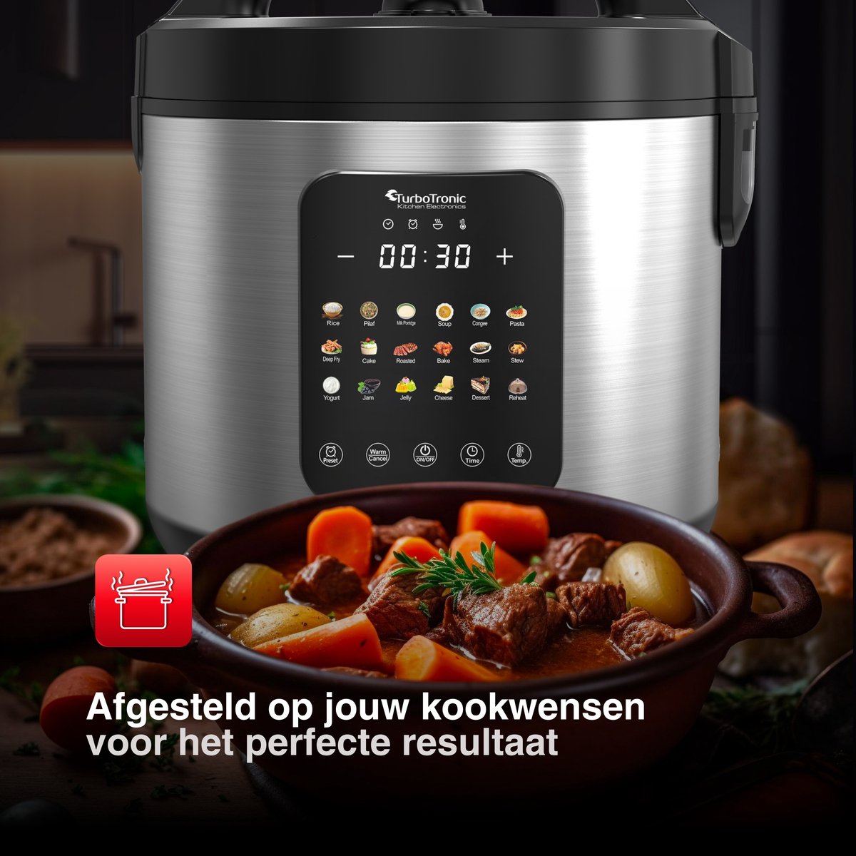 TurboTronic DMC18 Multicooker - RVS thumbnail 6