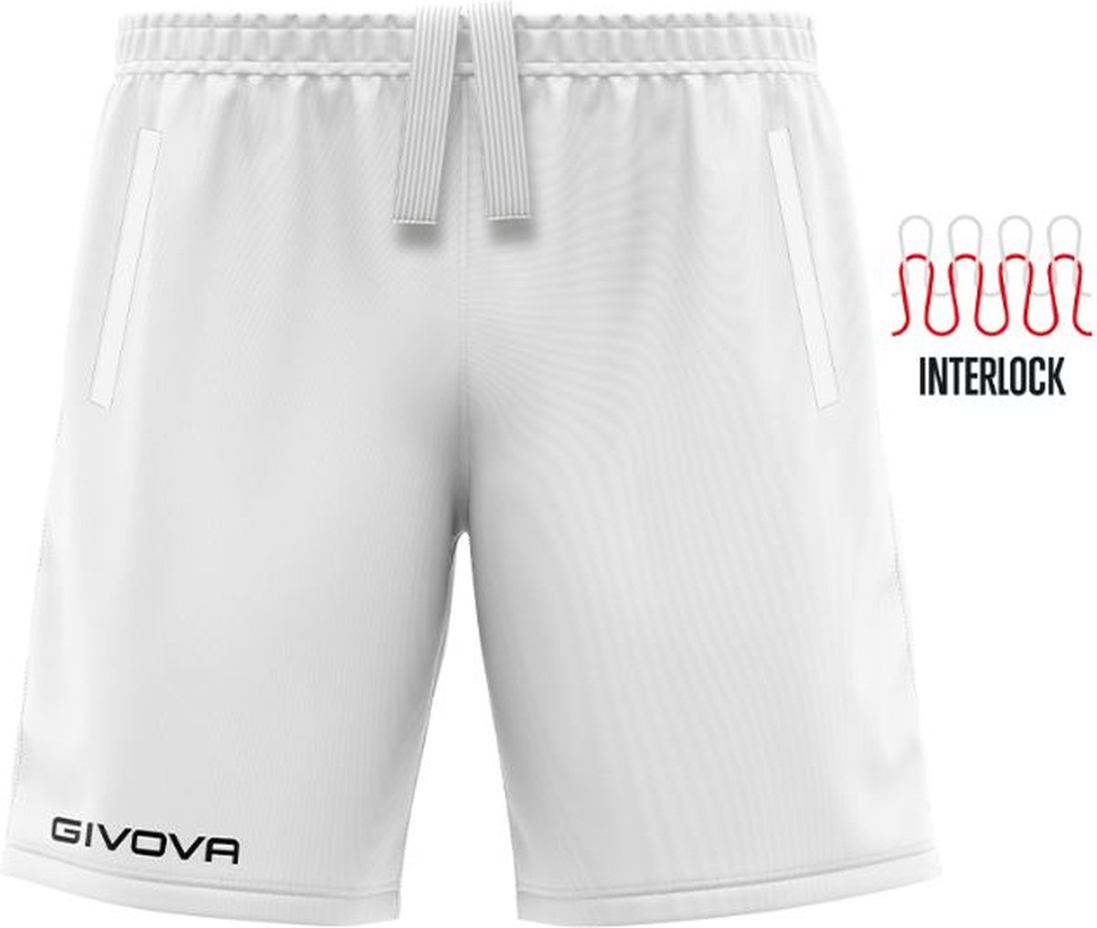 Sportshort Givova Pocket Wit Wit - XXL