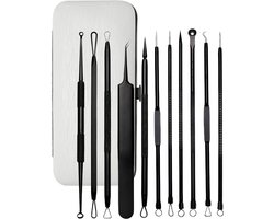 YUBBI Blackhead Remover Set - 11 Delig - Mee eters verwijderen- Comodonenlepel - Comedonendrukker -…
