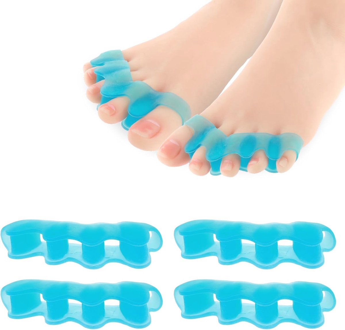 Goedkoopste Teenspreiders Siliconen - 2 Stuks Voetcorrectie voor Hallux Valgus, Hamertenen en Klauwtenen - Ideaal voor Yoga-Oefeningen