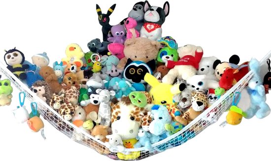 Jumbo Hangmat voor Knuffels 180*120*120 cm - Grote Speelgoed Hangmat Opbergruimte voor Speelgoed en Knuffels Net Ideaal voor Hoeken, Opbergruimte voor Knuffels, Knuffels, Squishmallows en Meer