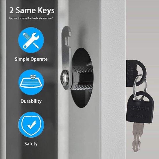 Brievenbusslot-10 stuks-Cilinder Locker slot - 16mm -Brievenbus slot - Meubel slot - Lade slot - 2 sleutels-Veiligheidsslot met sleutels-Mailbox deur