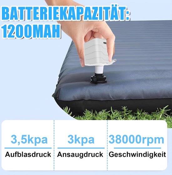 Draagbare Elektrische Luchtpomp - Compacte Mini-Pomp voor Luchtbedden en Zwembaden - USB Oplaadbaar