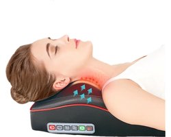 Massagekussen - Schoudermassage apparaat - Nekmassage - Rugmassage apparaat - Voor Nek Schouders en Rug - Warmte en Vibratie