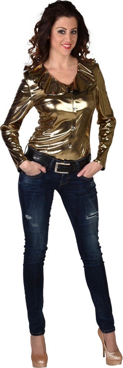 Magic Design Verkleedblouse Dames Polyester/folie Goud Mt M