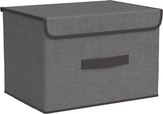 BrilliantJo Opbergdozen met Deksel, Opvouwbare Kledingopbergmand met Handgreep voor Speelgoed, Boeken, Kast, Slaapkamer, Thuis, 33,5L x 31,75B x 17,5H(cm) 4 Gemengde Kleuren A