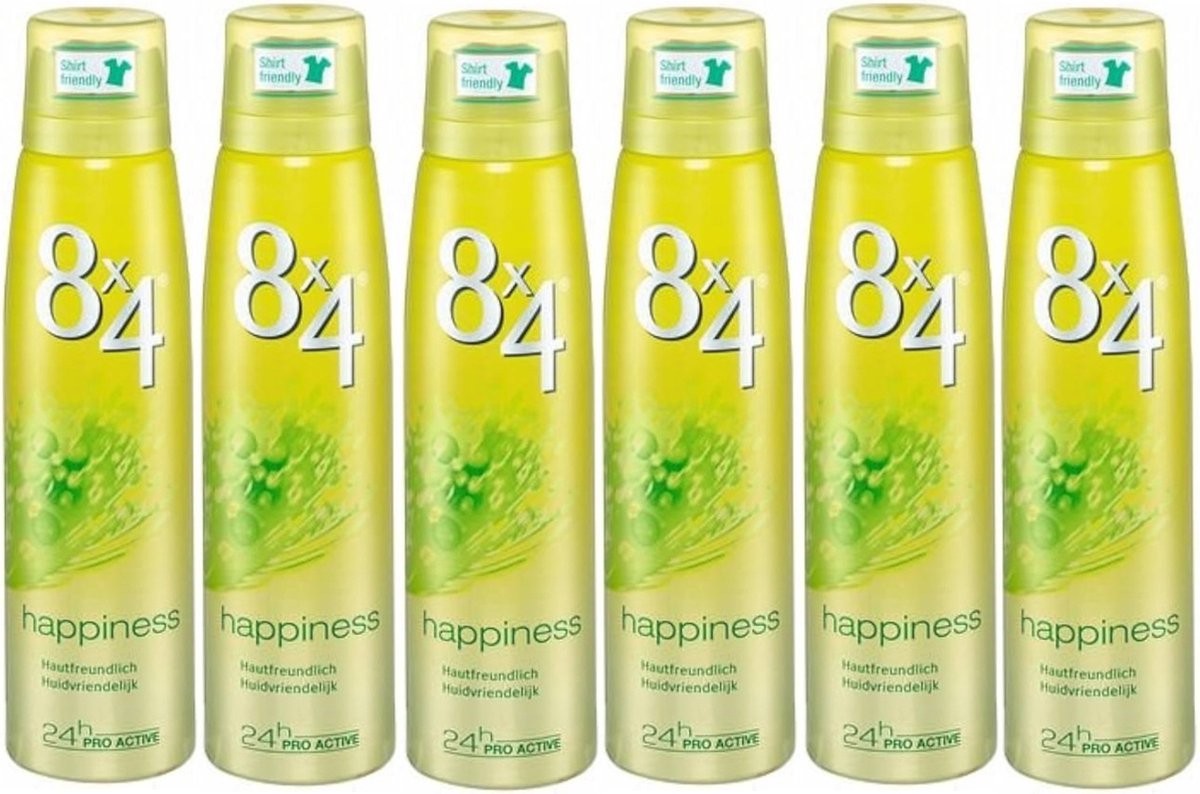 Goedkoopste 8x4 Happiness Deodorant - Voordeelset (5x150ml