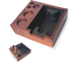 Universeel Tampingstation met Knock Box - Hout en Roestvrij Staal voor Espresso