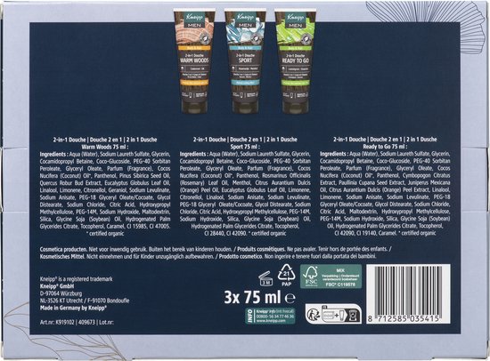 Kneipp Men - Geschenkset Shower Favourites - Inhoud 3 x 75 ml van Kneipp — afbeelding 2