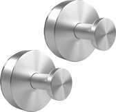 Zuignap met haak - Sterke zuignap haakjes - Zuignap haak - Handdoekhaakjes zelfklevend - Zilver - RVS