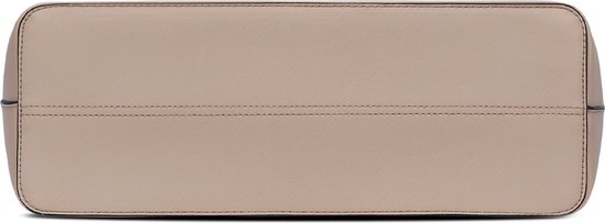 Onderkant van een beige Eleganci shopper, met stiksels.