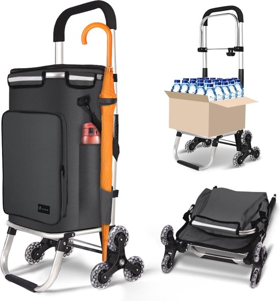 Boodschappentrolley met 4 wielen, opvouwbare mobiliteitswagen