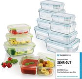 Lot de 12 boîtes de conservation en Verres avec couvercles - Passent au lave-vaisselle, au micro-ondes et au congélateur