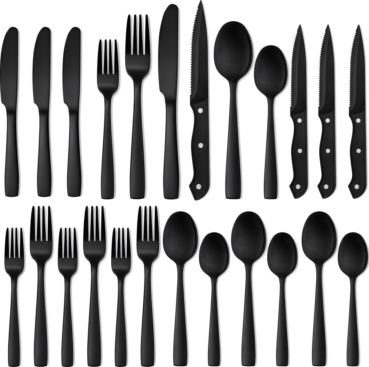 Kicinn Bestekset - Bestek - 36-Delig - Bestek Set - Bestekset 6 Persoons - Zwart