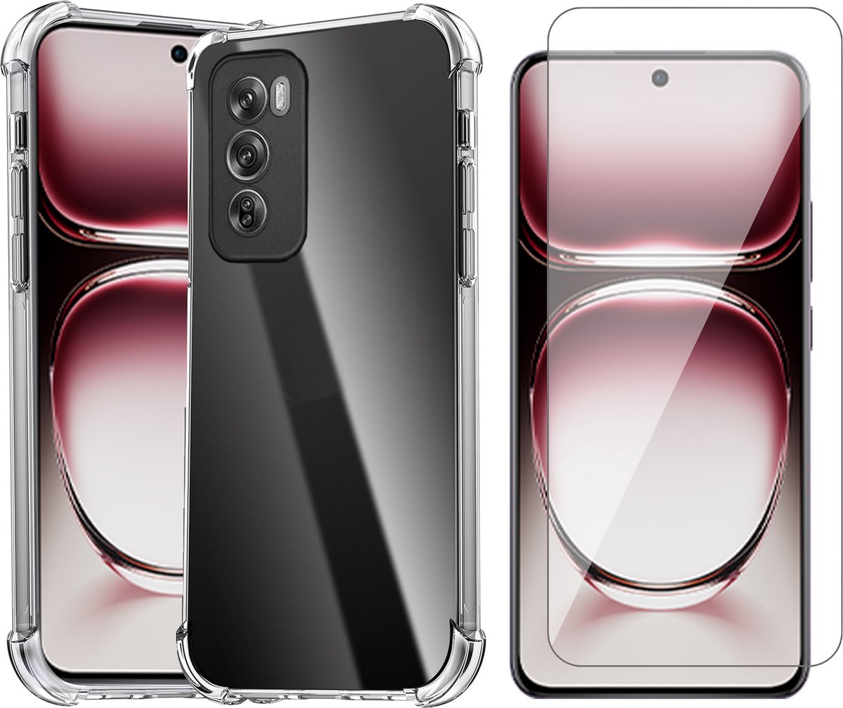 Hoesje geschikt voor Oppo Reno 12 - Screenprotector Glas - Shockproof Transparant