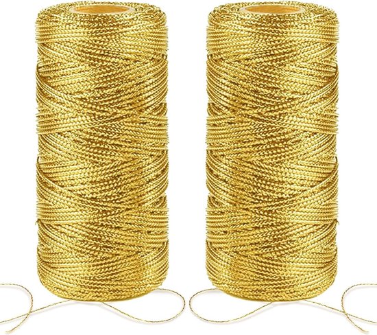 Fil Doré Métallique 1 Mm X 100 M - Ficelle Fine Or Pour Emballage Cadeau, Décoration Noël, Bricolage - Non Élastique