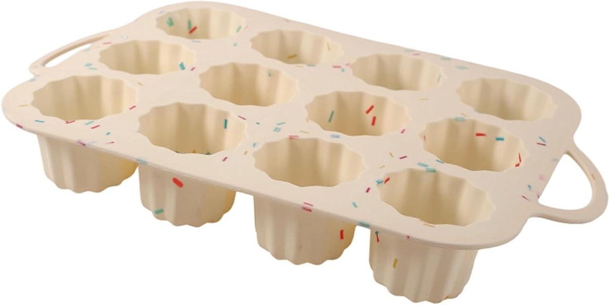 Siliconen muffinvorm met handvat - vaatwasmachinebestendig - 12 muffins - BPA-vrij