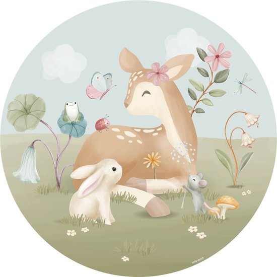 Papier peint Little Dutch cercle chambre d'enfant Fairy Garden 100cm