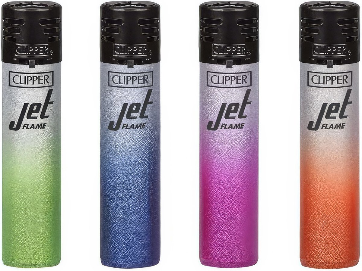 Goedkoopste Clipper JetFlame CKJ11 Aanstekers Silver Gradient (4 Stuks