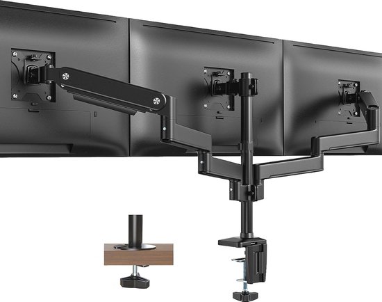 Ergotron 98-009-026 HX Triple Monitor Bow Kit in gepolijst aluminium voor 2-10.2 lbs monitoren