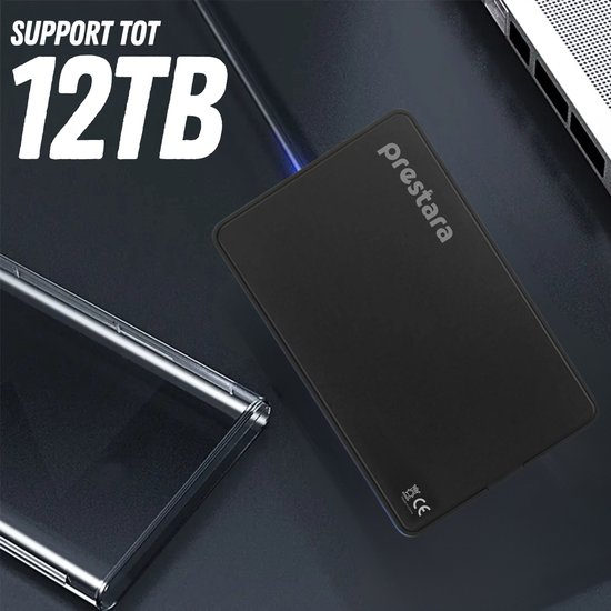 Boîtier de disque dur Prestara noir 2,5 pouces – Stockage externe ultra rapide avec USB 3.0 !