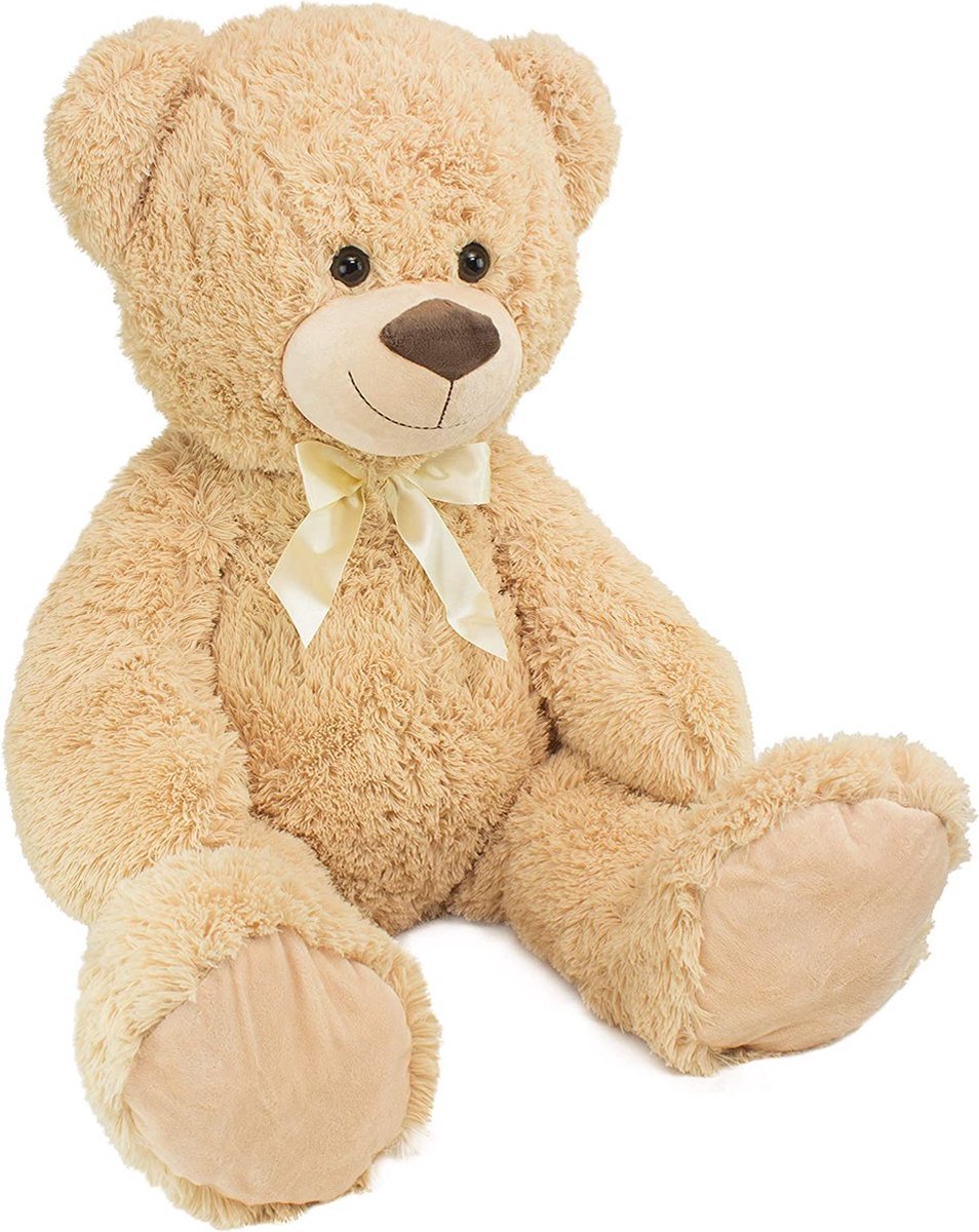 BRUBAKER XXL Teddybeer - Beige Knuffel Beer 100cm Met hart "Ik hou van je" - Cadeau - — afbeelding 10