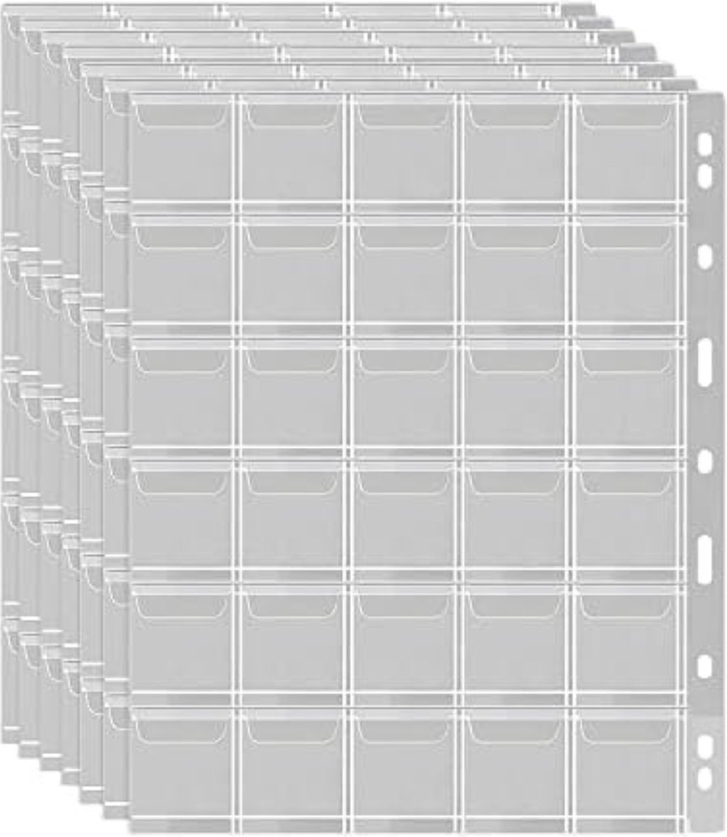Lexium Munten Verzamelmap - Muntenalbum - Munten Verzameling Opbergsysteem - Munthouders - Muntenmap