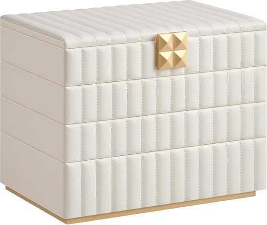 MIRA Home - Sieraaddoos - Leer - Wit - 17x28x20.5