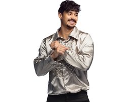 Boland - Shirt Party zilver (XXL) - Volwassenen - Danser/danseres - 80's & 90's - Disco