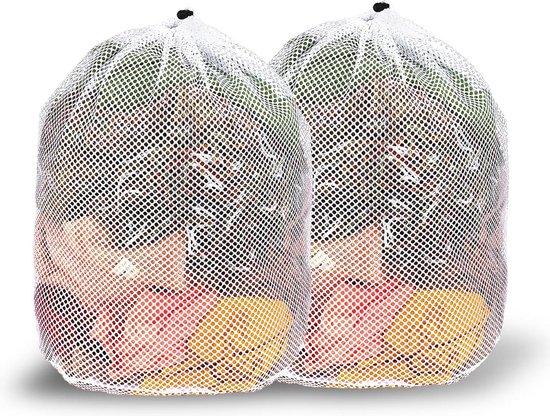 Set van 4 waszakken met honingraatgaas voor schoenen en delicate was